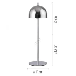 Schöner Wohnen-Kollektion LED Akku Tischleuchte BELLIS, chrom, aufladbar, USB-Ladekabel