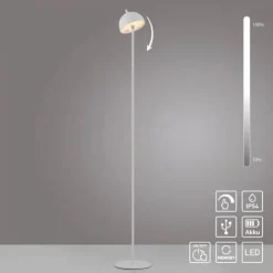 Schöner Wohnen-Kollektion LED Akku Stehleuchte BELLIES, weiss, aufladbar, USB-Ladekabel