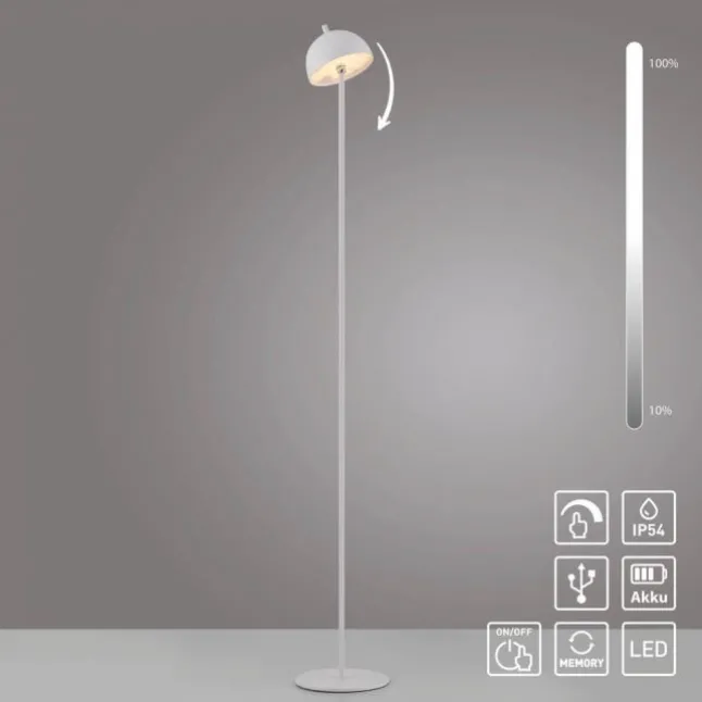 Schöner Wohnen-Kollektion LED Akku Stehleuchte BELLIES, weiss, aufladbar, USB-Ladekabel