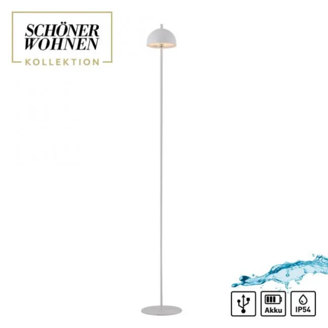 Schöner Wohnen-Kollektion LED Akku Stehleuchte BELLIES, weiss, aufladbar, USB-Ladekabel
