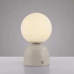 Schöner Wohnen-Kollektion LED Akku Tischleuchte RUDI, Sandfarben, USB Ladekabel