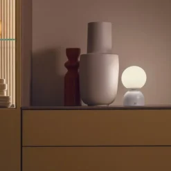 Schöner Wohnen-Kollektion LED Akku Tischleuchte RUDI, Sandfarben, USB Ladekabel