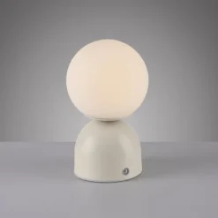Schöner Wohnen-Kollektion LED Akku Tischleuchte RUDI, Sandfarben, USB Ladekabel