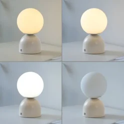 Schöner Wohnen-Kollektion LED Akku Tischleuchte RUDI, Sandfarben, USB Ladekabel
