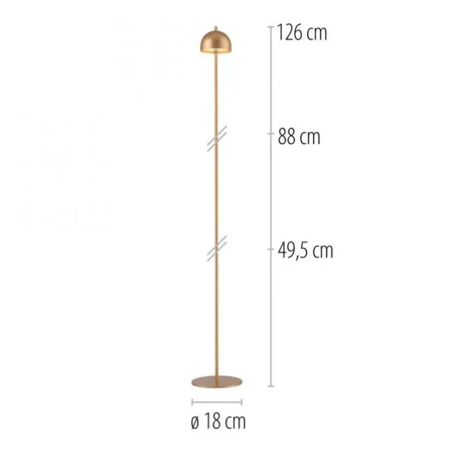 Schöner Wohnen-Kollektion LED Akku Stehleuchte BELLIES, gold, aufladbar, USB-Ladekabel