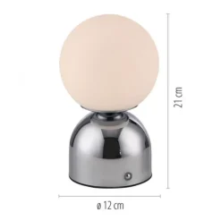 Schöner Wohnen-Kollektion LED Akku Tischleuchte RUDI, chrom, USB-Ladekabel