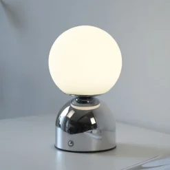 Schöner Wohnen-Kollektion LED Akku Tischleuchte RUDI, chrom, USB-Ladekabel