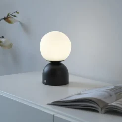 Schöner Wohnen-Kollektion LED Akku Tischleuchte RUDI, schwarz, USB-Ladekabel
