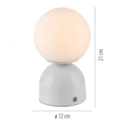 Schöner Wohnen-Kollektion LED Akku Tischleuchte RUDI, weiss, USB-Ladekabel