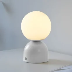 Schöner Wohnen-Kollektion LED Akku Tischleuchte RUDI, weiss, USB-Ladekabel