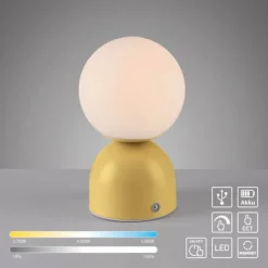 Schöner Wohnen-Kollektion LED Akku Tischleuchte RUDI, Blütenzauber, USB