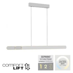 Schöner Wohnen-Kollektion LED Pendelleuchte ADRIANA ROUND, weiss, dimmbar