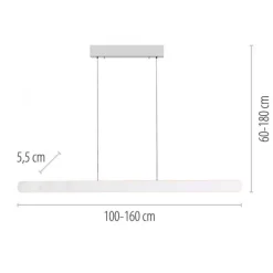 Schöner Wohnen-Kollektion LED Pendelleuchte ADRIANA ROUND, weiss, dimmbar