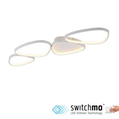 Schöner Wohnen-Kollektion LED Deckenleuchte PEBBLES, weiss, dimmbar, länglich