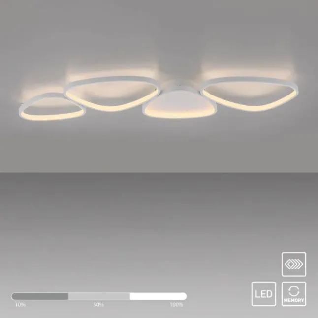 Schöner Wohnen-Kollektion LED Deckenleuchte PEBBLES, weiss, dimmbar, länglich