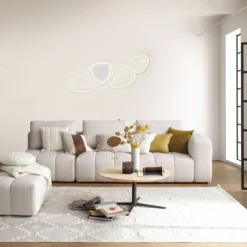 Schöner Wohnen-Kollektion LED Deckenleuchte PEBBLES, weiss, dimmbar, länglich