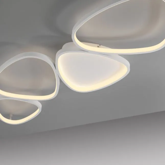 Schöner Wohnen-Kollektion LED Deckenleuchte PEBBLES, weiss, dimmbar, länglich