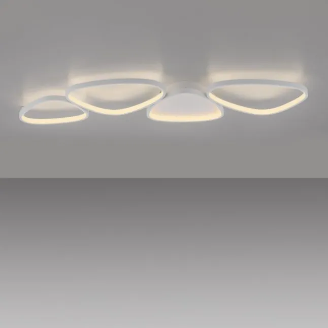 Schöner Wohnen-Kollektion LED Deckenleuchte PEBBLES, weiss, dimmbar, länglich