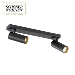 Schöner Wohnen-Kollektion LED Deckenleuchte RIK, schwarz, 2-flammig, drehbar