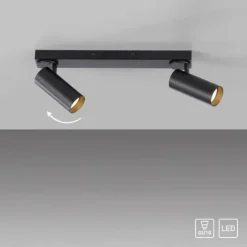 Schöner Wohnen-Kollektion LED Deckenleuchte RIK, schwarz, 2-flammig, drehbar
