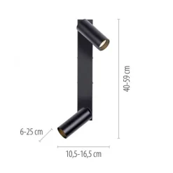 Schöner Wohnen-Kollektion LED Deckenleuchte RIK, schwarz, 2-flammig, drehbar