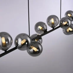 Schöner Wohnen-Kollektion Pendelleuchte DUBAI, schwarz, Rauchglas, höhenverstellbar