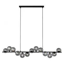 Schöner Wohnen-Kollektion Pendelleuchte DUBAI, schwarz, Rauchglas, höhenverstellbar