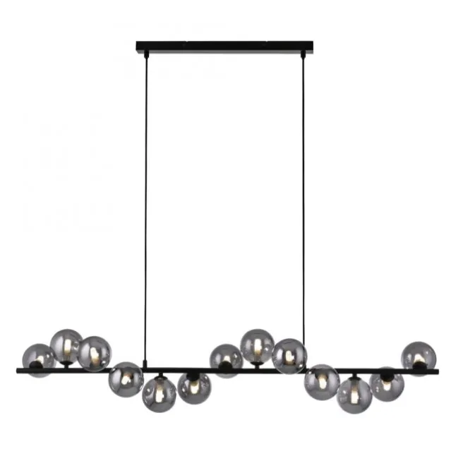 Schöner Wohnen-Kollektion Pendelleuchte DUBAI, schwarz, Rauchglas, höhenverstellbar