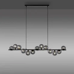 Schöner Wohnen-Kollektion Pendelleuchte DUBAI, schwarz, Rauchglas, höhenverstellbar