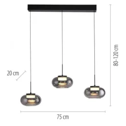 Schöner Wohnen-Kollektion Pendeleuchte SIA schwarz, 3-flammig, dimmbar, SimplyDim, höhenverstellbar