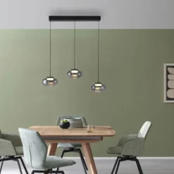 Schöner Wohnen-Kollektion Pendeleuchte SIA schwarz, 3-flammig, dimmbar, SimplyDim, höhenverstellbar