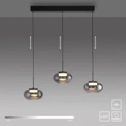 Schöner Wohnen-Kollektion Pendeleuchte SIA schwarz, 3-flammig, dimmbar, SimplyDim, höhenverstellbar