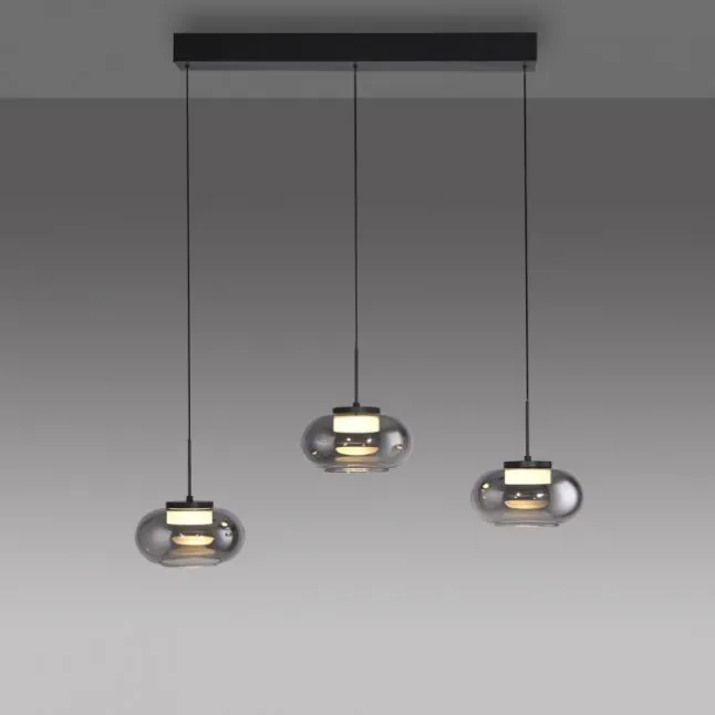 Schöner Wohnen-Kollektion Pendeleuchte SIA schwarz, 3-flammig, dimmbar, SimplyDim, höhenverstellbar