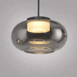 Schöner Wohnen-Kollektion Pendelleuchte SIA schwarz, Rauchglas, dimmbar