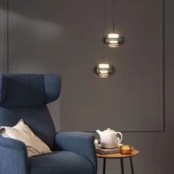 Schöner Wohnen-Kollektion Pendelleuchte SIA schwarz, Rauchglas, dimmbar