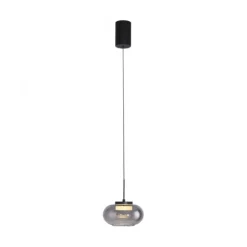 Schöner Wohnen-Kollektion Pendelleuchte SIA schwarz, Rauchglas, dimmbar