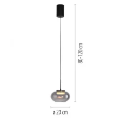 Schöner Wohnen-Kollektion Pendelleuchte SIA schwarz, Rauchglas, dimmbar