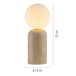 Schöner Wohnen-Kollektion Tischleuchte TRAVENTA, sandfarben, Travertin-Optik, E27 Leuchtmittel wählbar