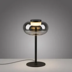 Schöner Wohnen-Kollektion Tischleuchte SIA schwarz, Rauchglas, Schnurschalter