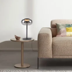 Schöner Wohnen-Kollektion Tischleuchte SIA schwarz, Rauchglas, Schnurschalter