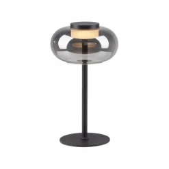 Schöner Wohnen-Kollektion Tischleuchte SIA schwarz, Rauchglas, Schnurschalter