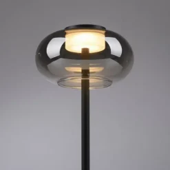 Schöner Wohnen-Kollektion Tischleuchte SIA schwarz, Rauchglas, Schnurschalter