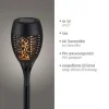 Solarfackel,Erdspießleuchte, schwarz, 3er Set mit Flammeneffekt