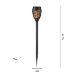 Solarfackel,Erdspießleuchte, schwarz, 3er Set mit Flammeneffekt