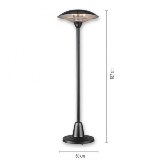 Standheizstrahler, schwarz, IP34, 1500 Watt, 3000 Watt