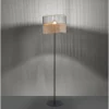 Stehleuchte, schwarz, Metall, Holzgeflecht, rustikaler Vintage Look, modern