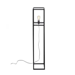 Stehleuchte, schwarz, Retro-Stil, moderne Cage-Optik, inkl. Fußschalter