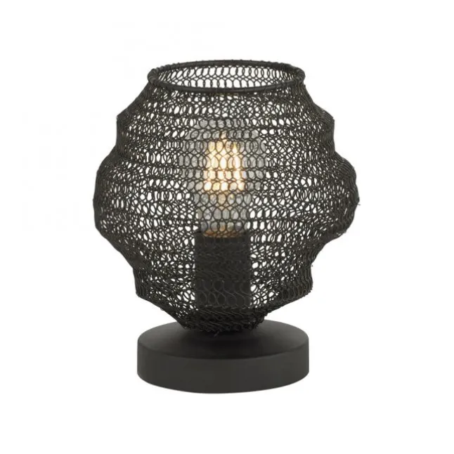 Tischlampe in angesagter schwarzer Netzoptik im Industrial Design