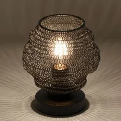 Tischlampe in angesagter schwarzer Netzoptik im Industrial Design