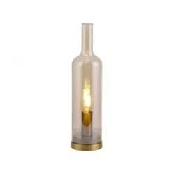 Tischleuchte BOTTLE, Amberglas, Schnurschalter, Leuchtmittel wechselbar